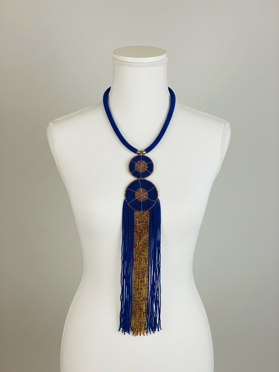 Handmade Jewelry - NWT Handcrafted South African Beaded Tassel Necklace / Collar.